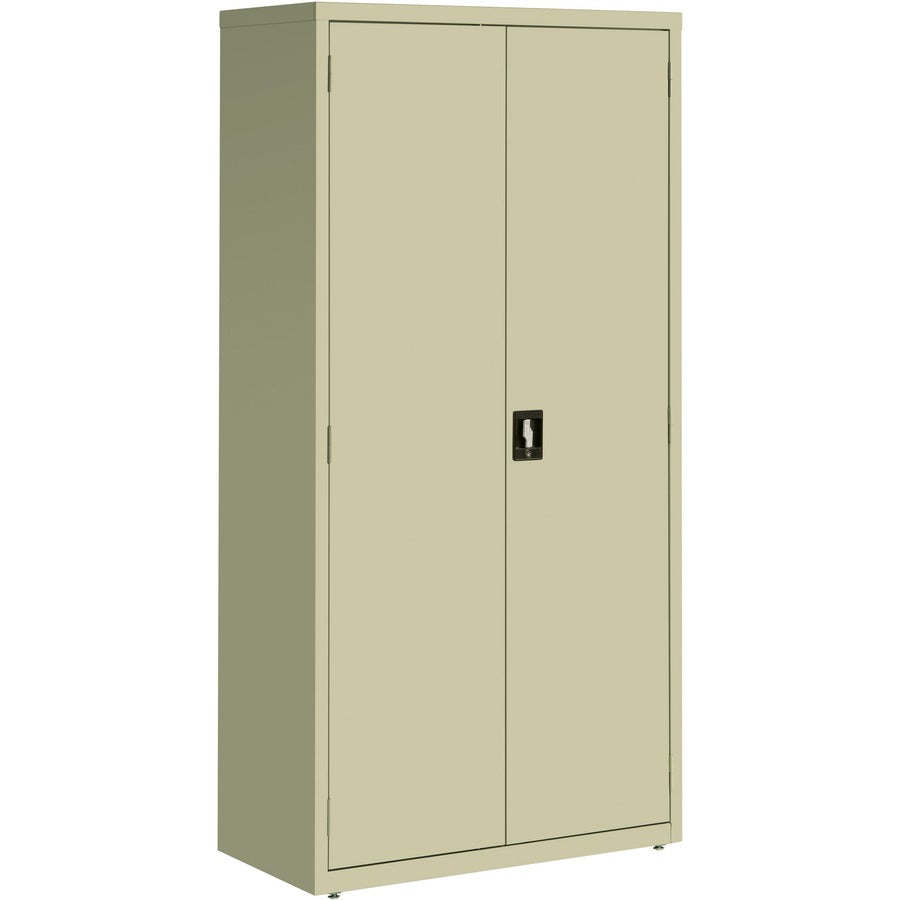 Lorell Fortress Series Storage Cabinet - 36" Width x 18" Depth x 72" Height - 5 x Shelf(ves) - Recessed Locking Handle, Hinged Door, Durable - Putty - Powder Coated - Steel - Recycled