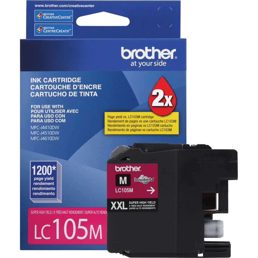 Brother Innobella LC105M Original High Yield Inkjet Ink Cartridge - Magenta - 1 Each - 1200 Pages