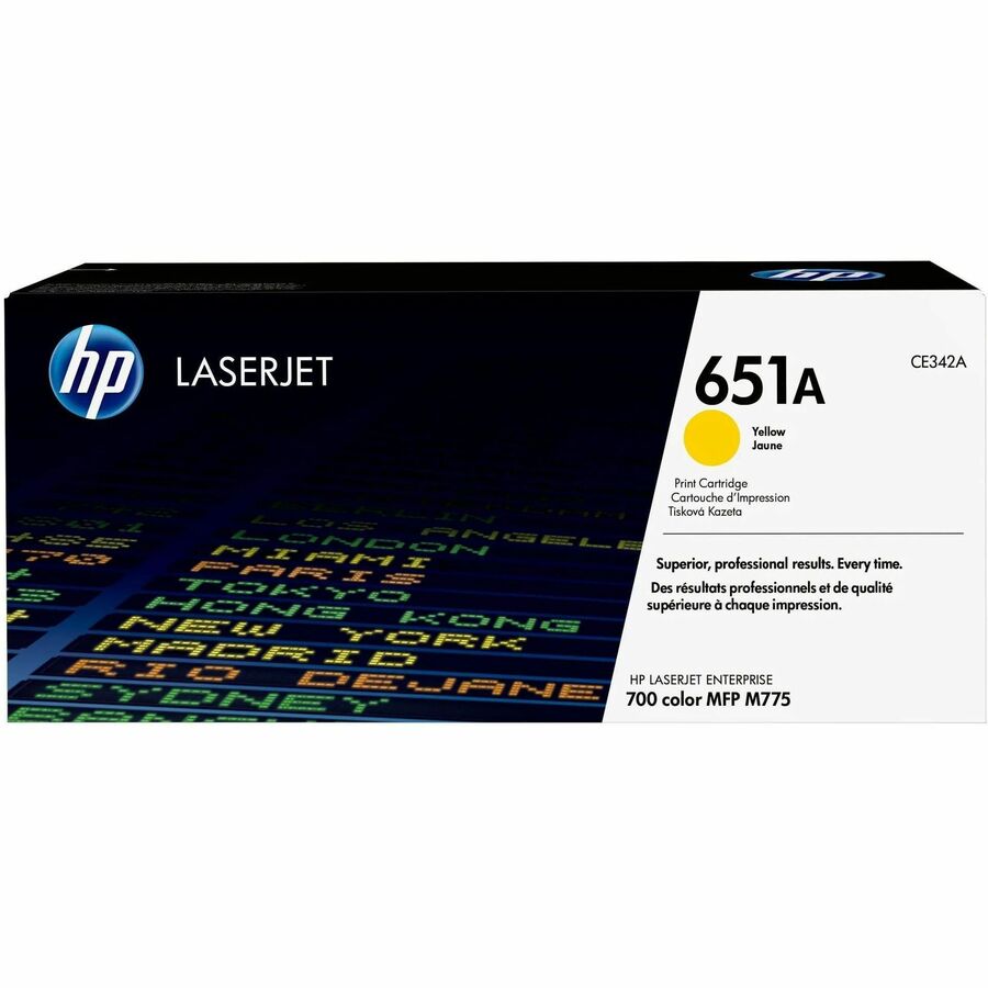 HP 651A (CE342A) Original Standard Yield Laser Toner Cartridge - Single Pack - Yellow - 1 Each - 16000 Pages