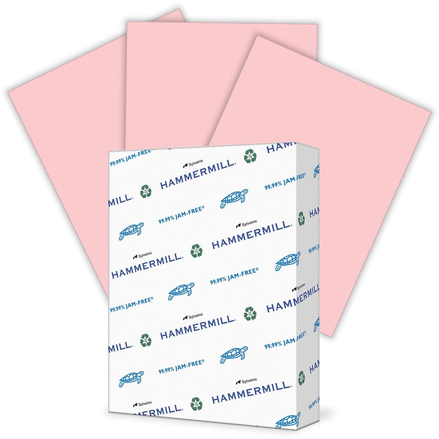Hammermill Colors Recycled Copy Paper - Pink - Letter - 8 1/2" x 11" - 24 lb Basis Weight - Smooth - Sustainable Forestry Initiative (SFI) - Jam-free, Acid-free - Pink - 1 Ream