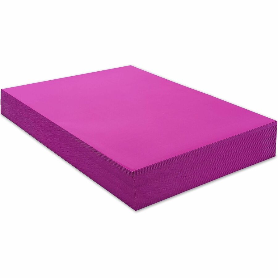 Business Source Letter Pocket Folder - 8 1/2" x 11" - 100 Sheets Capacity - 2 Internal Pocket - Card Paper - Purple - Durable, Laminated, Die-cut - 1 Box