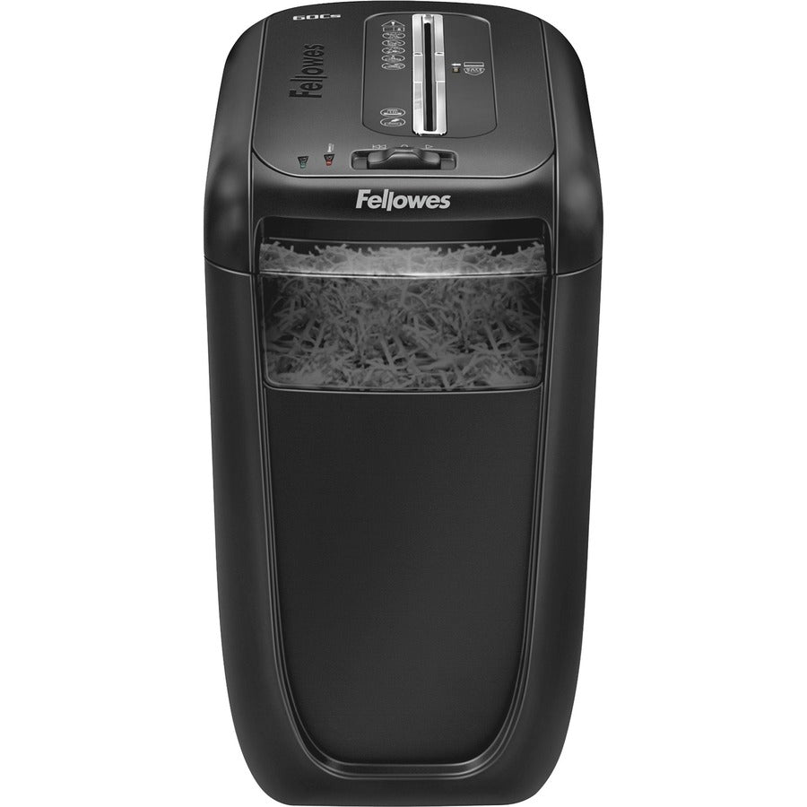 Fellowes Powershred 60Cs Cross-Cut Shredder - Non-continuous Shredder - Cross Cut - 10 Per Pass - for shredding Staples, Credit Card, Paper Clip, Paper - 0.156" x 1.560" Shred Size - P-4 - 14 ft/min - 8.75" Throat - 6 Minute Run Time - 20 Minute Cool D...
