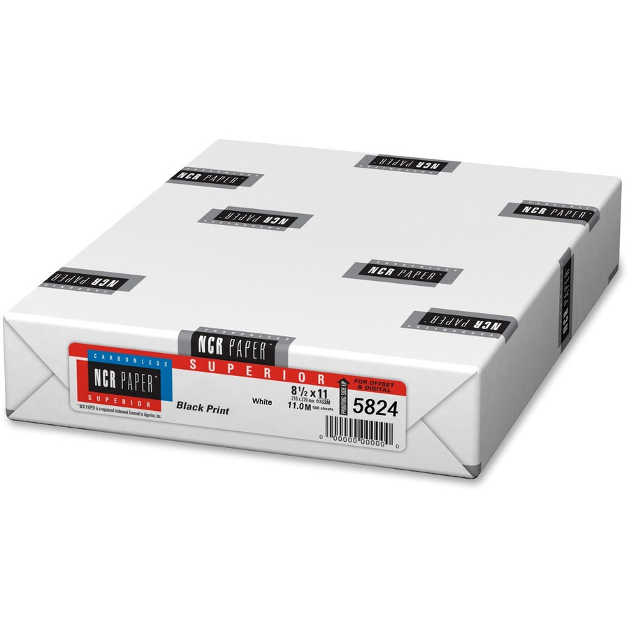 NCR Paper CFB Superior Carbonless Sheets - White - 92 Brightness - Letter - 8 1/2" x 11" - 22 lb Basis Weight - Carbonless - White - 1 Pack