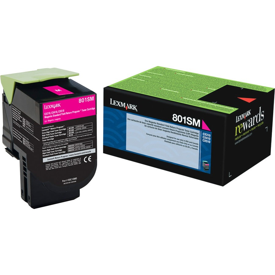 Lexmark 801SM Original Standard Yield Laser Toner Cartridge - Magenta - 1 Each - 2000 Pages