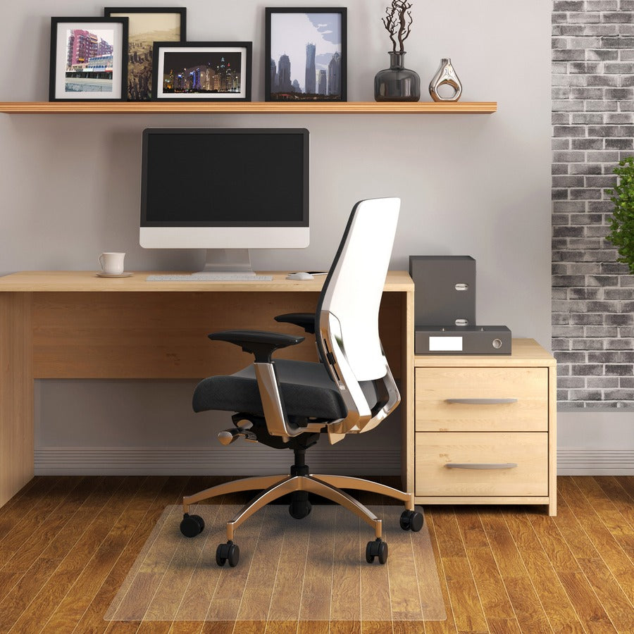 Floortex Phthalate-Free Vinyl Rectangular Chair Mat for Hard Floor - 36" x 48" - Hard Floor, Home, Office - 48" Length x 36" Width x 0.080" Depth x 0.080" Thickness - Rectangular - Polyethylene Terephthalate (PET), Polyvinyl Chloride (PVC), Vinyl - Cle...