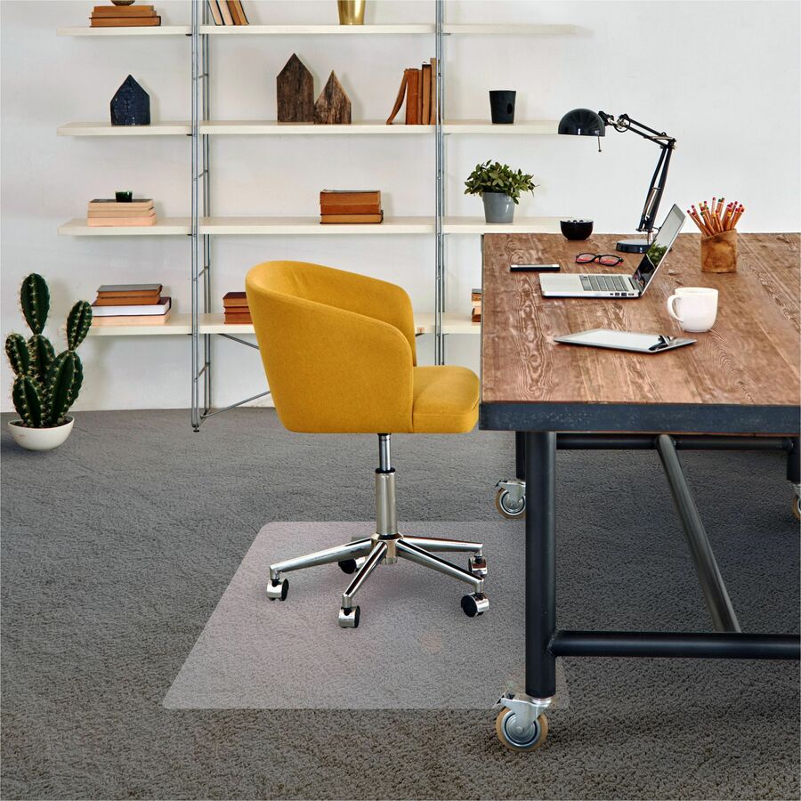 Floortex Phthalate-Free Vinyl Rectangular Chair Mat for Carpets up to 1/4" - 45" x 53" - Carpeted Floor, Home, Office, Carpet - 53" Length x 45" Width x 0.090" Depth x 0.090" Thickness - Rectangular - Polyethylene Terephthalate (PET), Polyvinyl Chlorid...