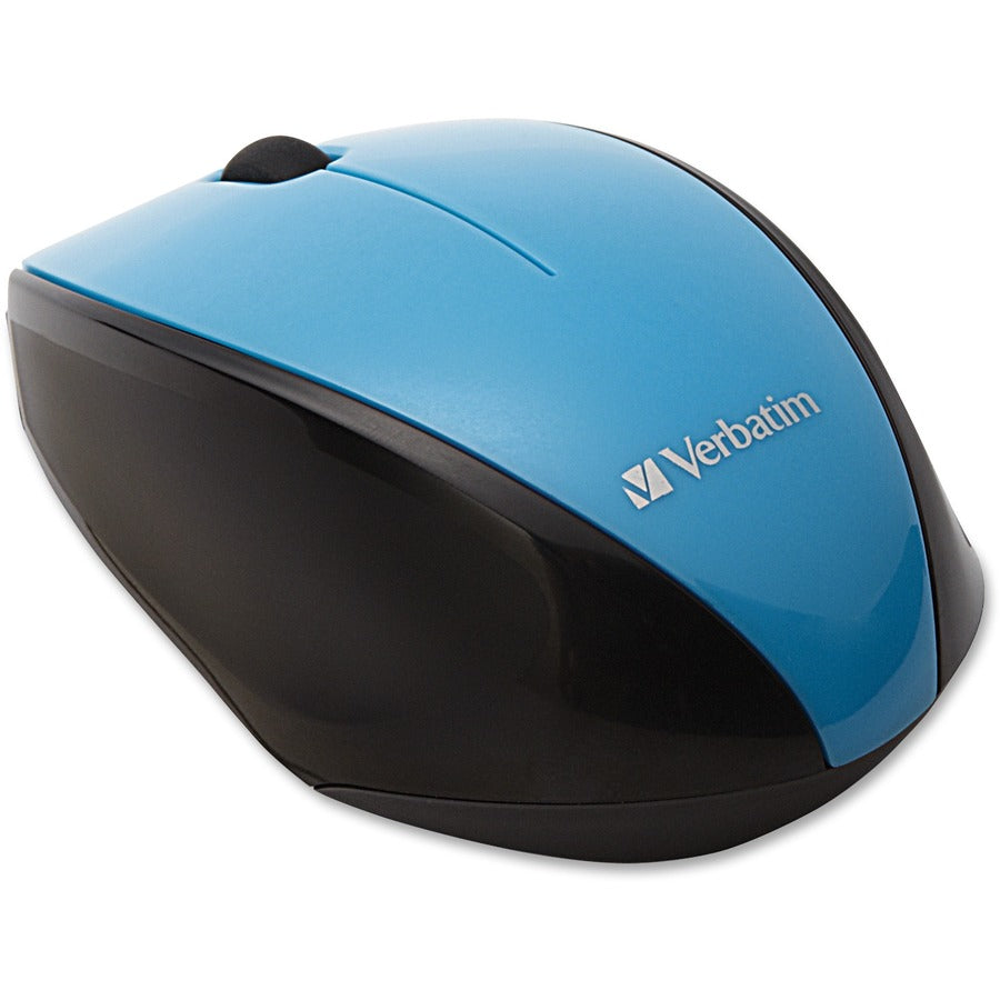 Verbatim Wireless Multi-trac LED Optical Mouse - Blue Optical - Wireless - Radio Frequency - 2.40 GHz - Blue - USB 2.0 - Scroll Wheel - 3 Button(s) - 1 x AA Battery Supported - 1 Each