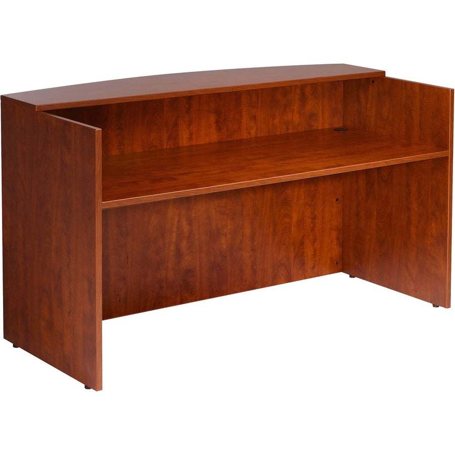 Boss Reception Desk - 250 lb Capacity - 42" Height x 71" Width x 36" Depth - Assembly Required - Cherry - Wood - 1 Each