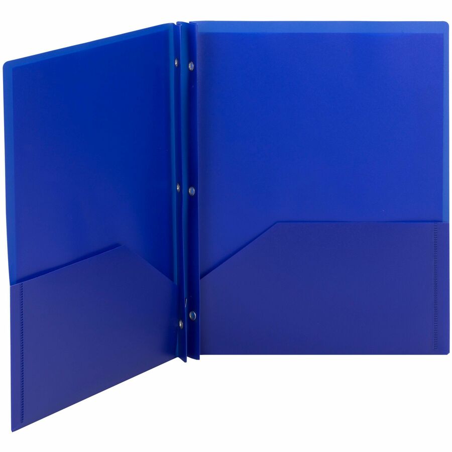 Smead Letter Pocket Folder - 8 1/2" x 11" - 50 Sheets Capacity - 2 Pocket - Polypropylene - Blue - 25 / Box