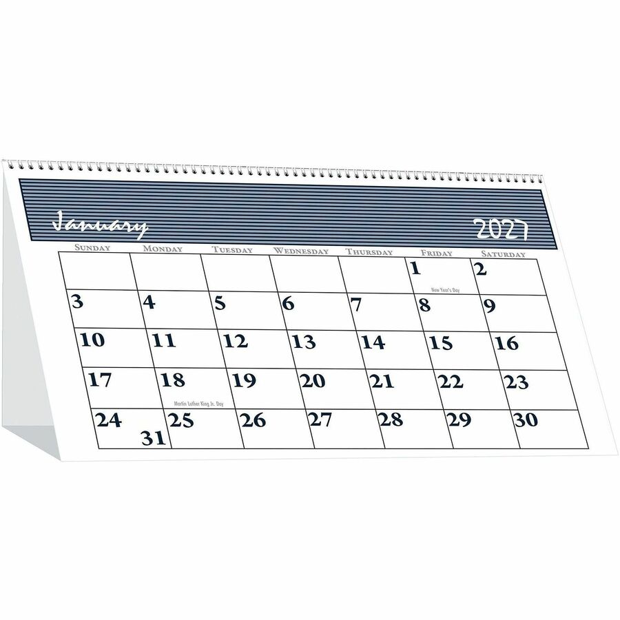 House of Doolittle Spiral Bound Tent Top Calendars - Julian Dates - Monthly - 12 Month - January 2027 to December 2027 - 1 Month Double Page Layout - 7" x 4 1/4" Sheet Size - Spiral Bound - Desktop - Blue, Gray - 4.3" Height x 7" Width - 1 Each