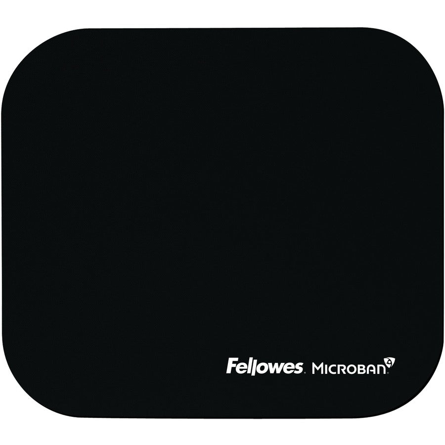 Fellowes Microban Mouse Pad - 8" Height x 9" Width x 0.13" Depth - Black - Rubber - Tear Resistant, Wear Resistant, Skid Proof - 1 Each - TAA Compliant