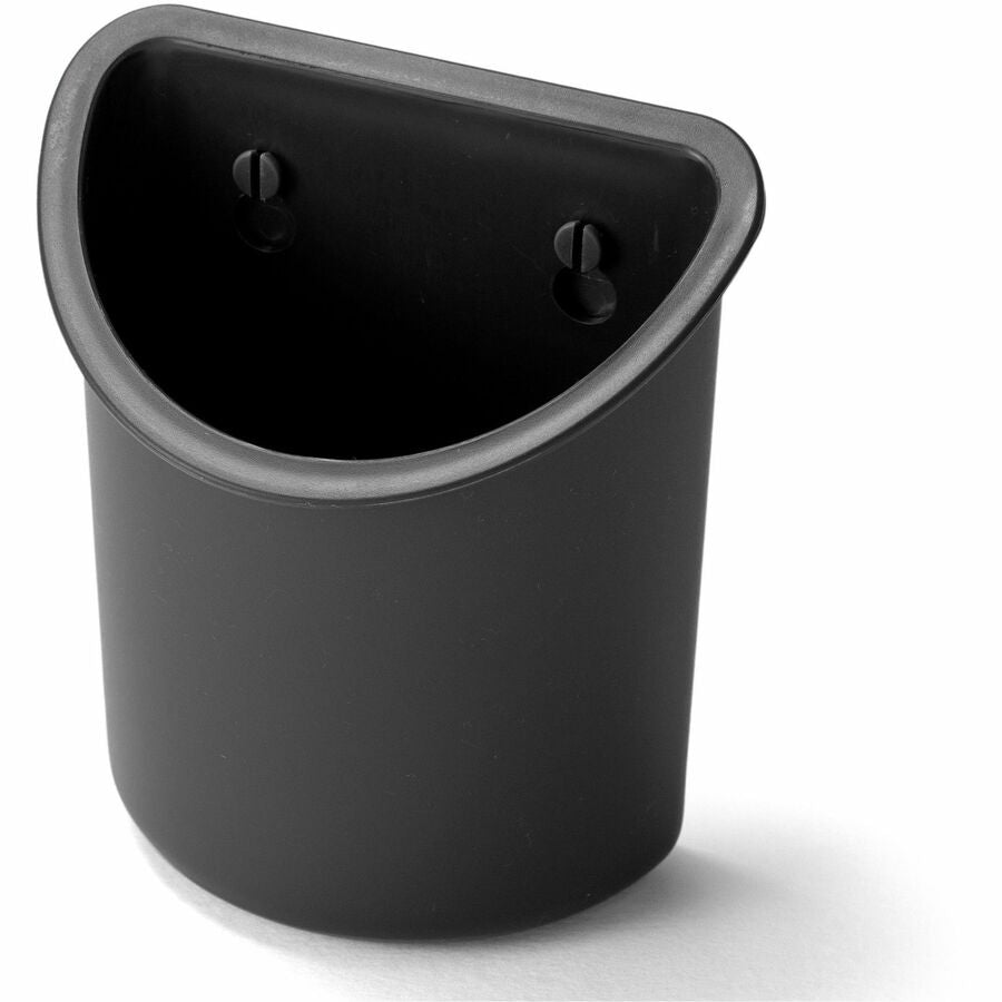 Lorell Recycled Mounting Pencil Cup - Plastic - Black - 1 Each