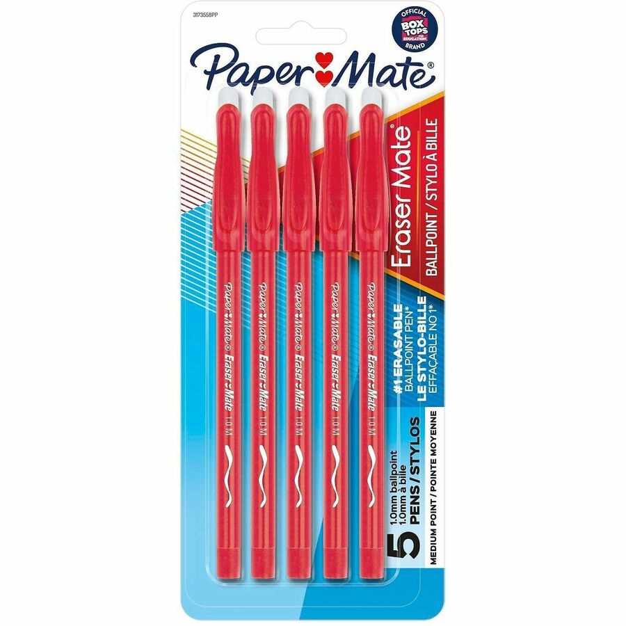 Paper Mate Erasermate - Erasable - Red Ink - 5