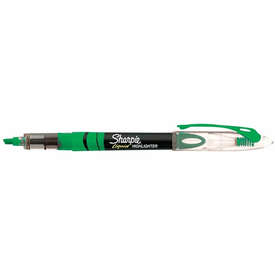 Sharpie Accent Highlighter - Liquid Pen - Fluorescent Green Ink - Pigment-based - 12 / Dozen