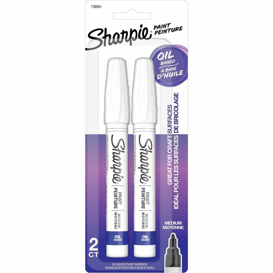 Sharpie Oil-Based Paint Marker - Medium Point - White Ink - Oil Based - 2 / Pack