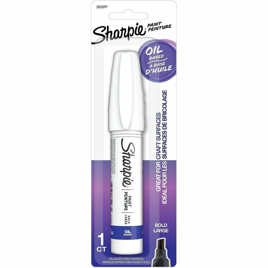 Sharpie Oil-Based Paint Marker - Bold Point - White Ink - Oil Based - 1 Pack