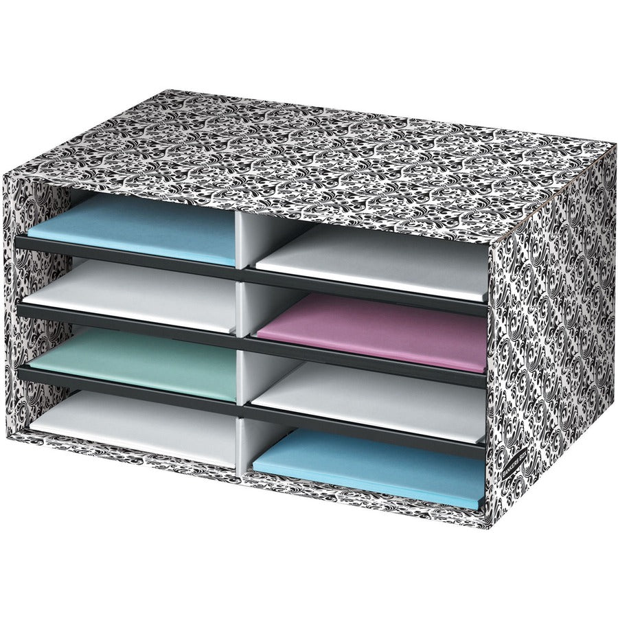 Bankers Box Brocade Literature Sorter - Compartment Size : 2.13" x 9" x 12" - 10.30" Height x 19.50" Width x 12.40" Depth - Desktop - 60% Recycled - White - 1 Each