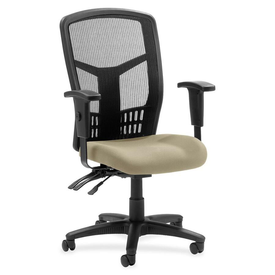 Lorell Executive High-back Mesh Chair - Forte Pumice Seat Color - Mesh Fabric Seat Material - Black Back Color - Black Frame Color - 5-star Base - Black - 1 Each