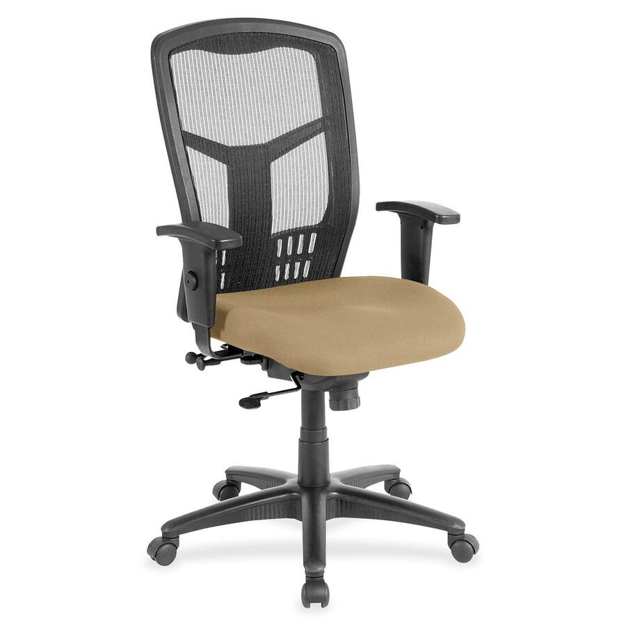 Lorell Executive Mesh High-back Swivel Chair - Perfection Beige Seat Color - Fabric Seat Material - Steel Frame Material - 1 Each