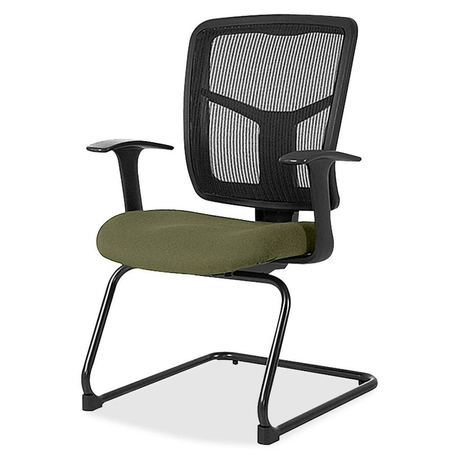 Lorell ErgoMesh Series Mesh Back Guest Chair with Arms - Expo Leaf Seat Color - Mesh, Fabric Seat Material - Black Back Color - Mesh Back Material - Cantilever Base - Black - 1 Each