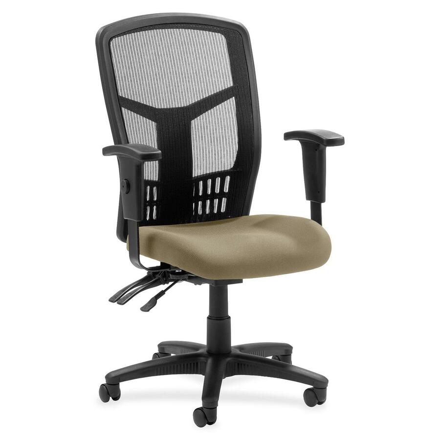Lorell Executive High-back Mesh Chair - Expo Latte Seat Color - Mesh Fabric Seat Material - Black Back Color - Black Frame Color - 5-star Base - Black - 1 Each