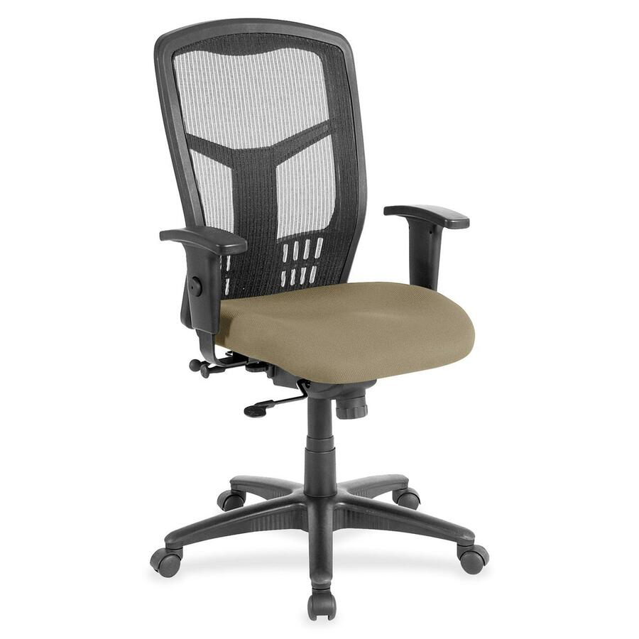 Lorell Executive Mesh High-back Swivel Chair - Expo Latte Seat Color - Fabric Seat Material - Steel Frame Material - 1 Each