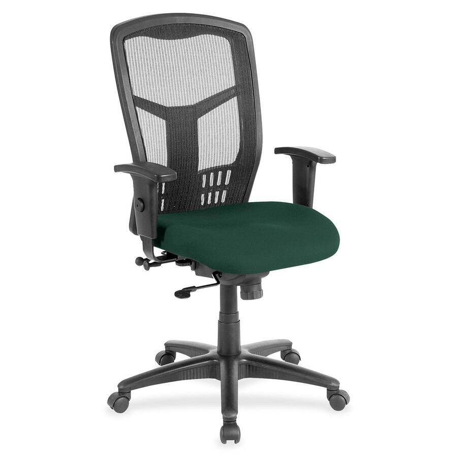 Lorell Executive Mesh High-back Swivel Chair - Insight Forest Seat Color - Fabric Seat Material - Steel Frame Material - 1 Each