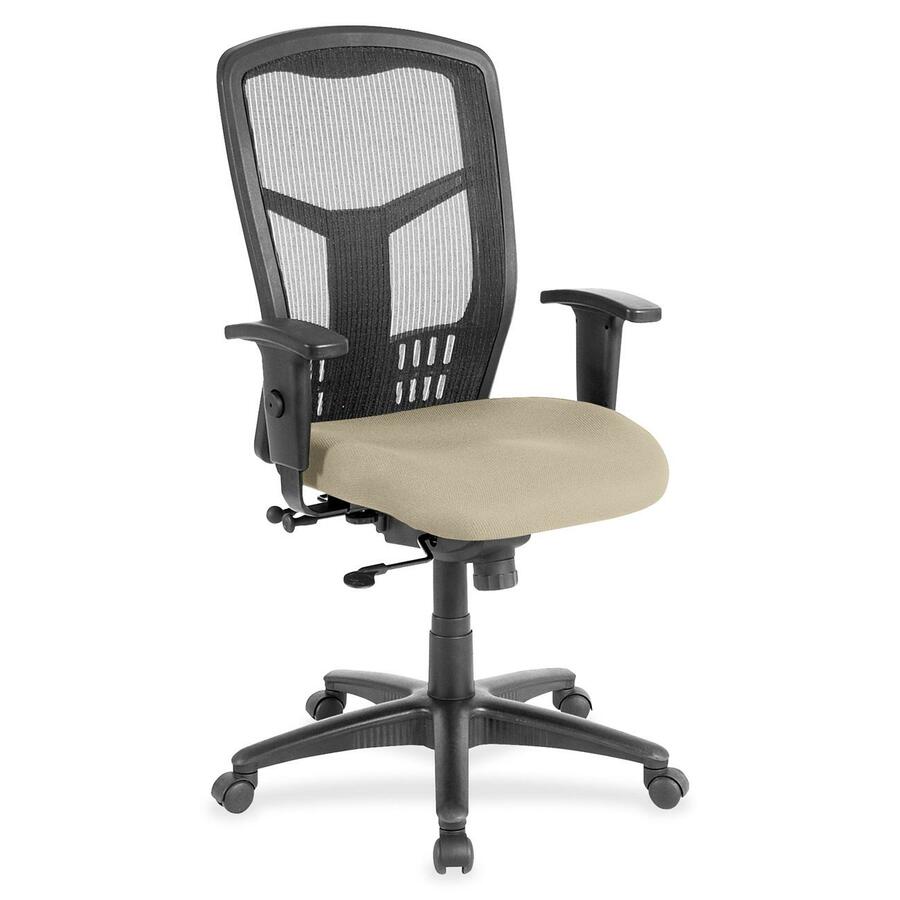 Lorell Executive Mesh High-back Swivel Chair - Shire Travertine Seat Color - Fabric Seat Material - Steel Frame Material - 1 Each
