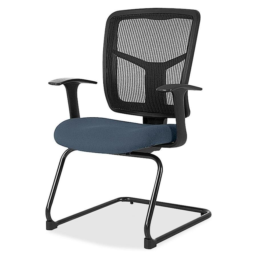 Lorell ErgoMesh Series Mesh Back Guest Chair with Arms - Shire Chesapeake Seat Color - Mesh, Fabric Seat Material - Black Back Color - Mesh Back Material - Cantilever Base - Black - 1 Each