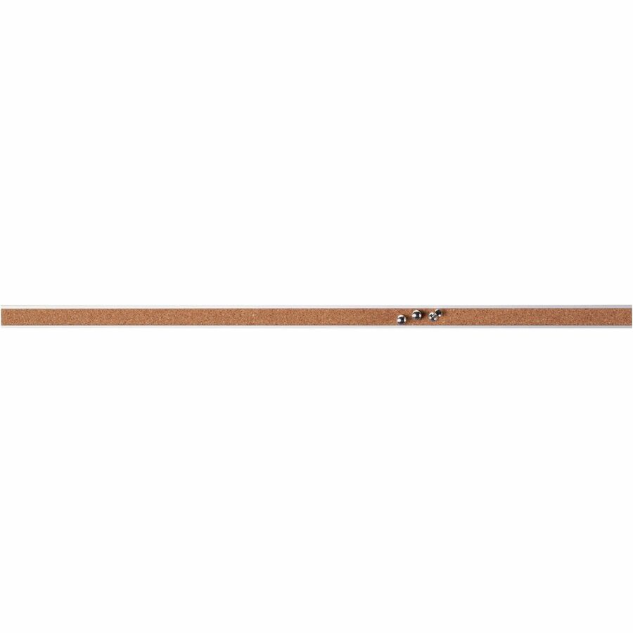 Lorell Cork Strip Bulletin Bar - 48" Board Width - Cork Surface - Self-healing, Fade Resistant, Self-sealing - Anodized Aluminum Frame - 1 Each