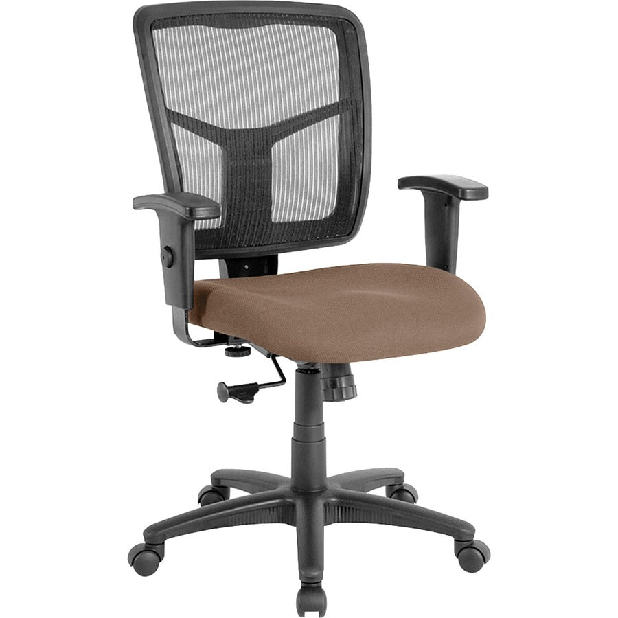 Lorell Ergomesh Managerial Mesh Mid-back Chair - Fuse Malted Seat Color - Fabric Seat Material - Black Back Color - Black Frame Color - 5-star Base - 1 Each