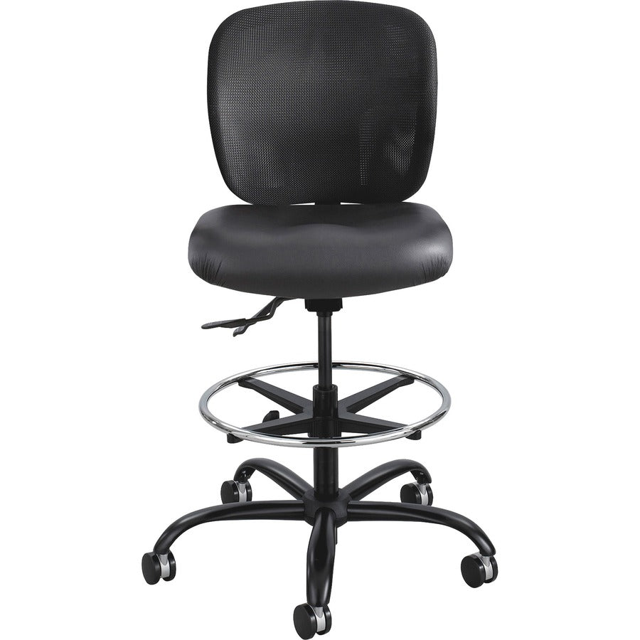 Safco Vue Heavy-duty Stool - Baltic Seat Color - Vinyl Seat Material - Baltic Back Color - Nylon Back Material - 5-star Base - Baltic - 1 Each