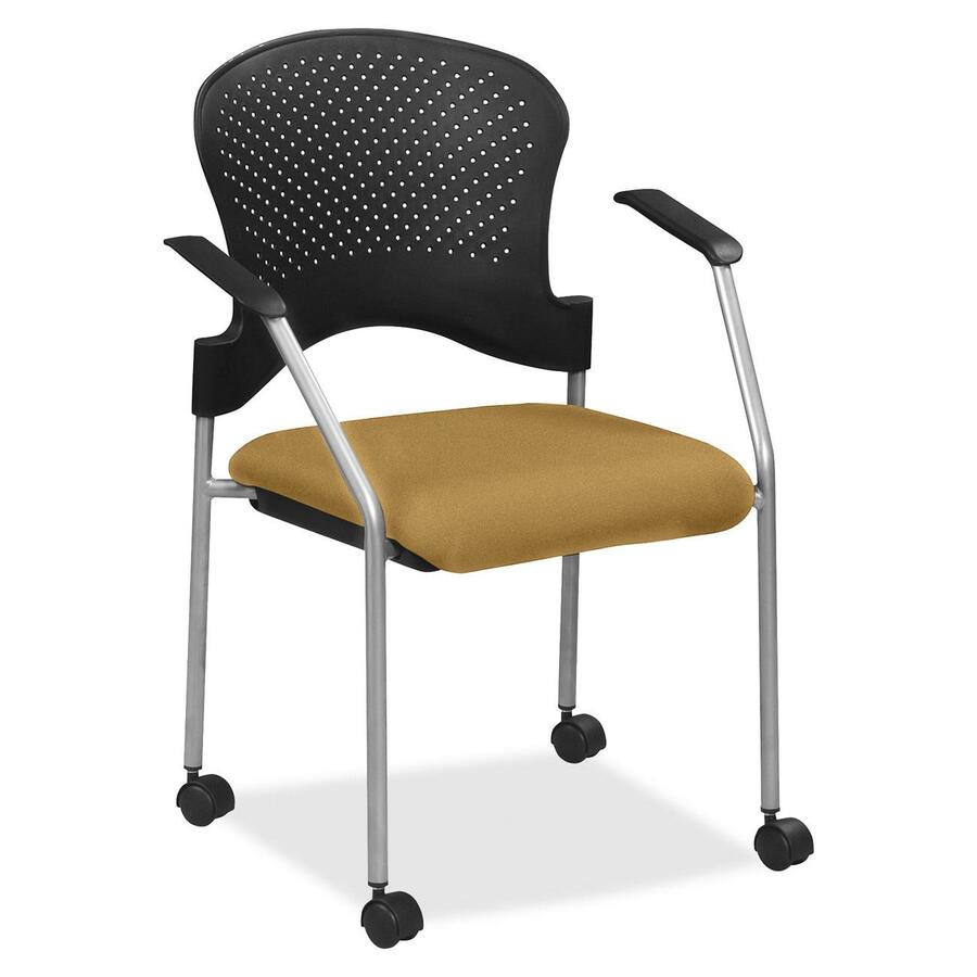 Eurotech breeze FS8270 Stacking Chair - Nugget Seat Color - Fabric Seat Material - Nugget Back Color - Gray Frame Color - Steel Frame Material - Four-legged Base - Canyon Nugget - 1 Each