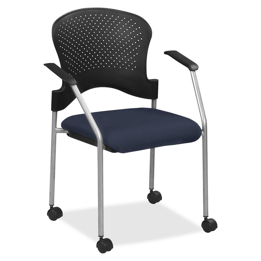 Eurotech breeze FS8270 Stacking Chair - Periwinkle Seat Color - Fabric Seat Material - Periwinkle Back Color - Gray Frame Color - Steel Frame Material - Four-legged Base - Insight Periwinkle Blue - 1 Each