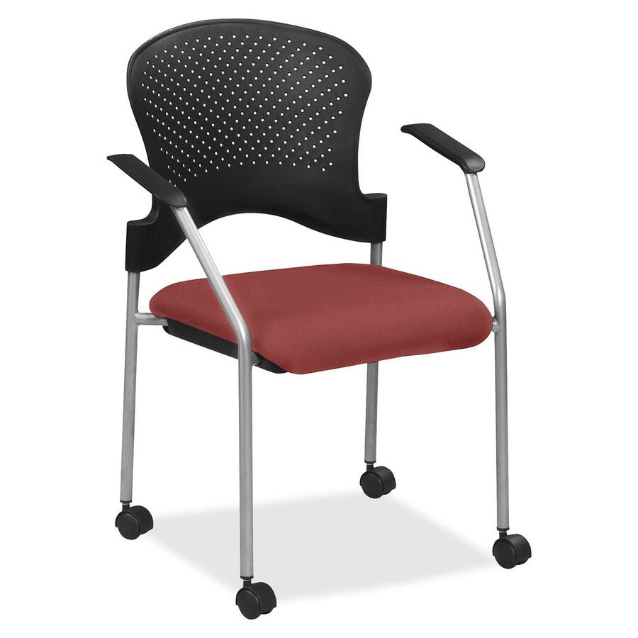 Eurotech breeze FS8270 Stacking Chair - Tulip Seat Color - Fabric Seat Material - Tulip Back Color - Gray Frame Color - Steel Frame Material - Four-legged Base - Shire Tulip - 1 Each