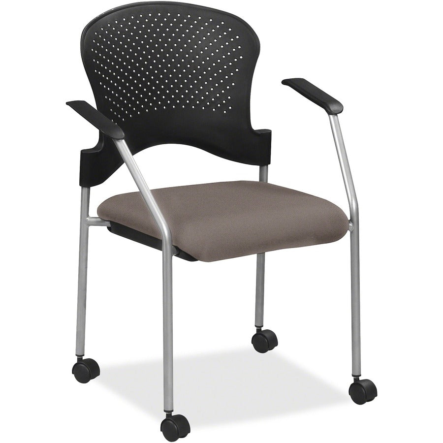 Eurotech Breeze Chair with Casters - Gray Seat Color - Fabric Seat Material - Gray Back Color - Gray Frame Color - Steel Frame Material - Four-legged Base - 1 Each