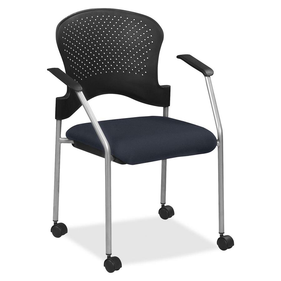 Eurotech Breeze Chair with Casters - Navy Seat Color - Fabric Seat Material - Navy Back Color - Gray Frame Color - Steel Frame Material - Four-legged Base - Perfection Navy - 1 Each