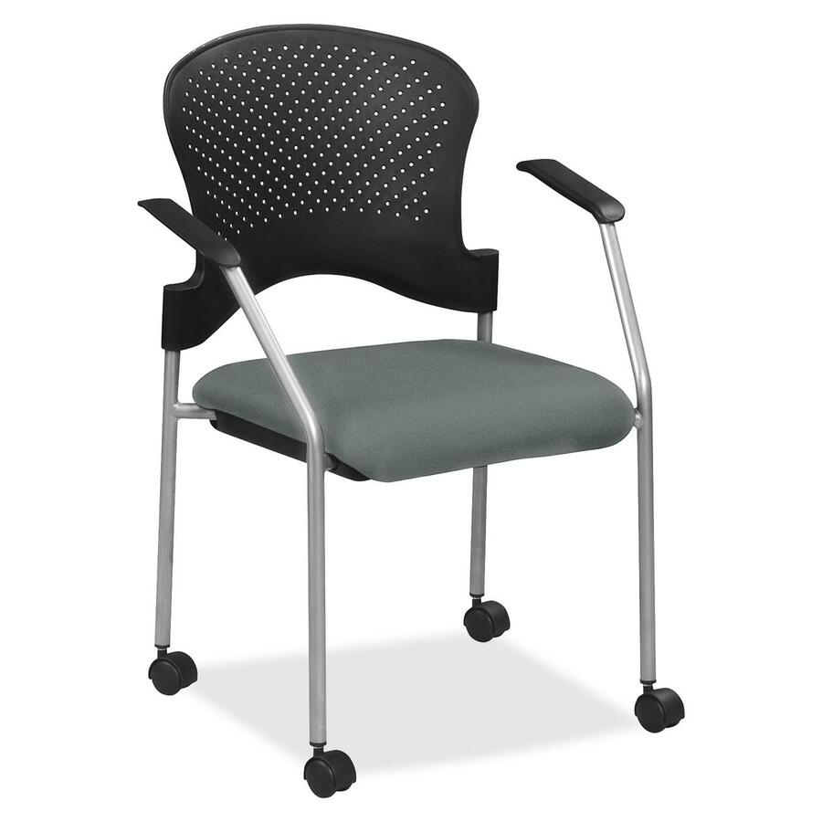 Eurotech Breeze Chair with Casters - Fog Seat Color - Fabric Seat Material - Fog Back Color - Gray Frame Color - Steel Frame Material - Four-legged Base - Expo Fog - 1 Each