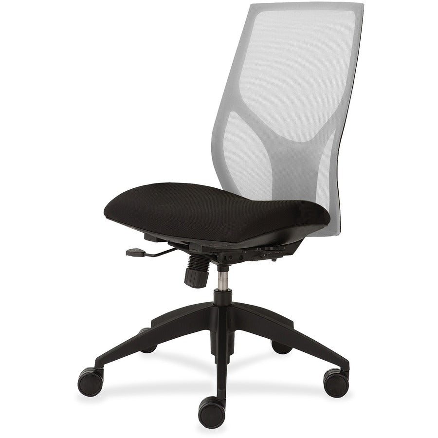 9 to 5 Seating Vault 1460 Armless Task Chair - Onyx Seat Color - White Back Color - 5-star Base - 1 Each
