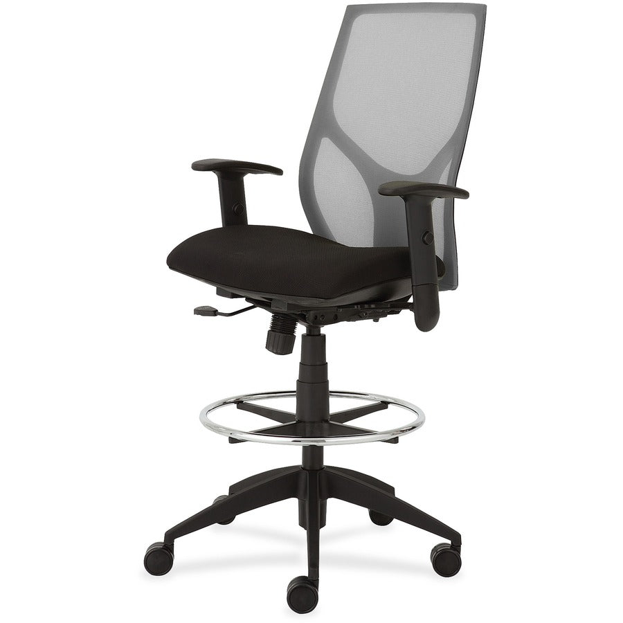 9 to 5 Seating Vault 1468 Task Stool - Onyx Seat Color - Gray Back Color - 5-star Base - 1 Each