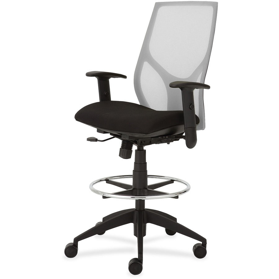 9 to 5 Seating Vault 1468 Task Stool - Onyx Seat Color - White Back Color - 5-star Base - 1 Each