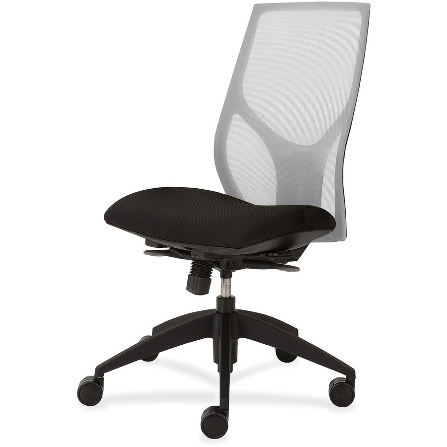 9 to 5 Seating Vault 1460 Armless Task Chair - Onyx Seat Color - White Back Color - 5-star Base - 1 Each