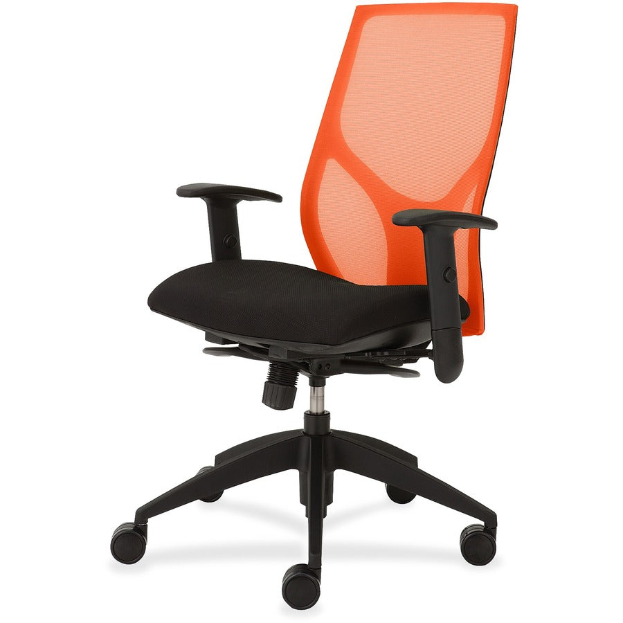9 to 5 Seating Vault 1460 Task Chair - Onyx Seat Color - Orange Back Color - 5-star Base - 1 Each
