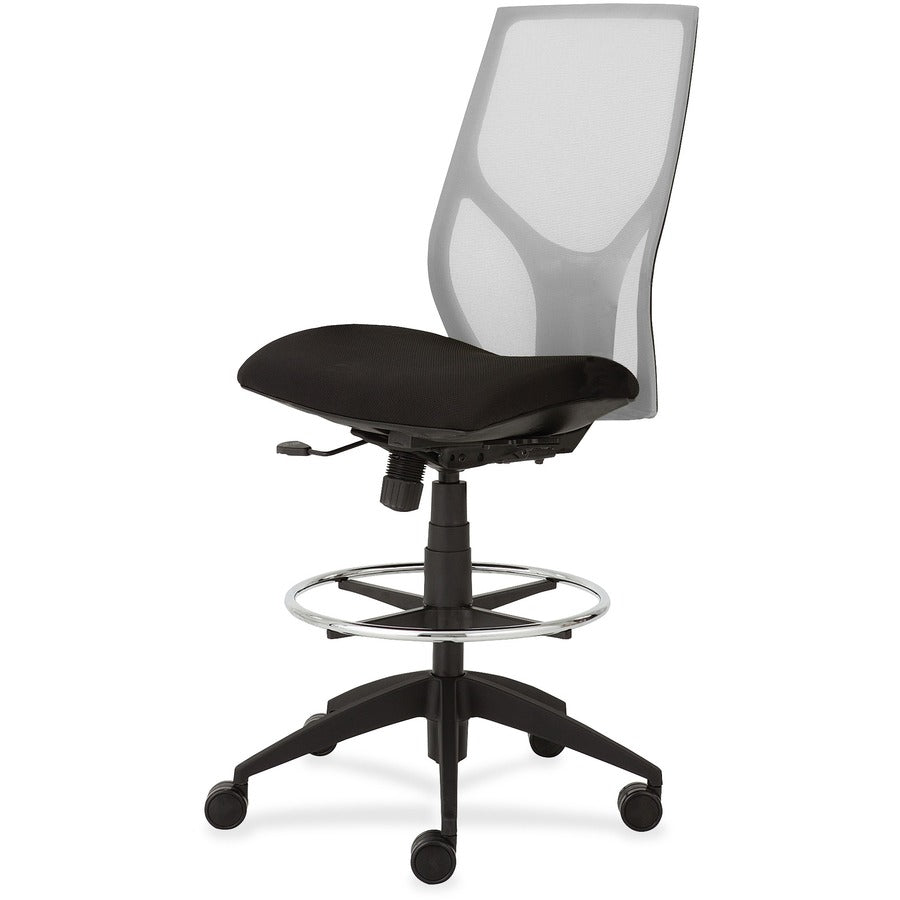 9 to 5 Seating Vault 1468 Armless Task Stool - Onyx Seat Color - White Back Color - 5-star Base - 1 Each