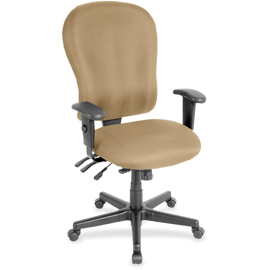 Eurotech 4x4 XL FM4080 High Back Executive Chair - Beige Seat Color - Fabric Seat Material - Beige Back Color - Fabric Back Material - Black Frame Color - 5-star Base - Perfection Beige - 1 Each
