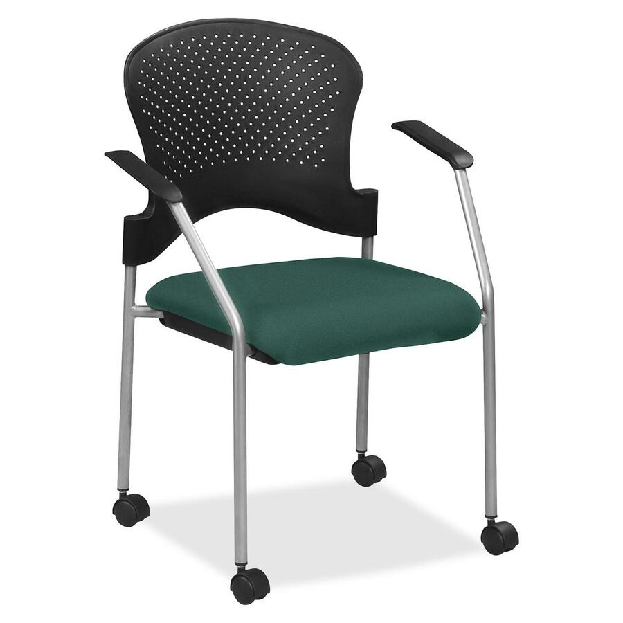 Eurotech breeze FS8270 Stacking Chair - Chive Seat Color - Fabric Seat Material - Chive Back Color - Gray Frame Color - Steel Frame Material - Four-legged Base - Forte Chive - 1 Each