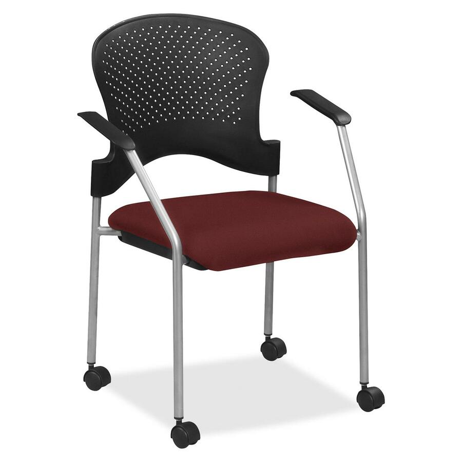 Eurotech breeze FS8270 Stacking Chair - Port Seat Color - Fabric Seat Material - Port Back Color - Gray Frame Color - Steel Frame Material - Four-legged Base - Forte Port - 1 Each