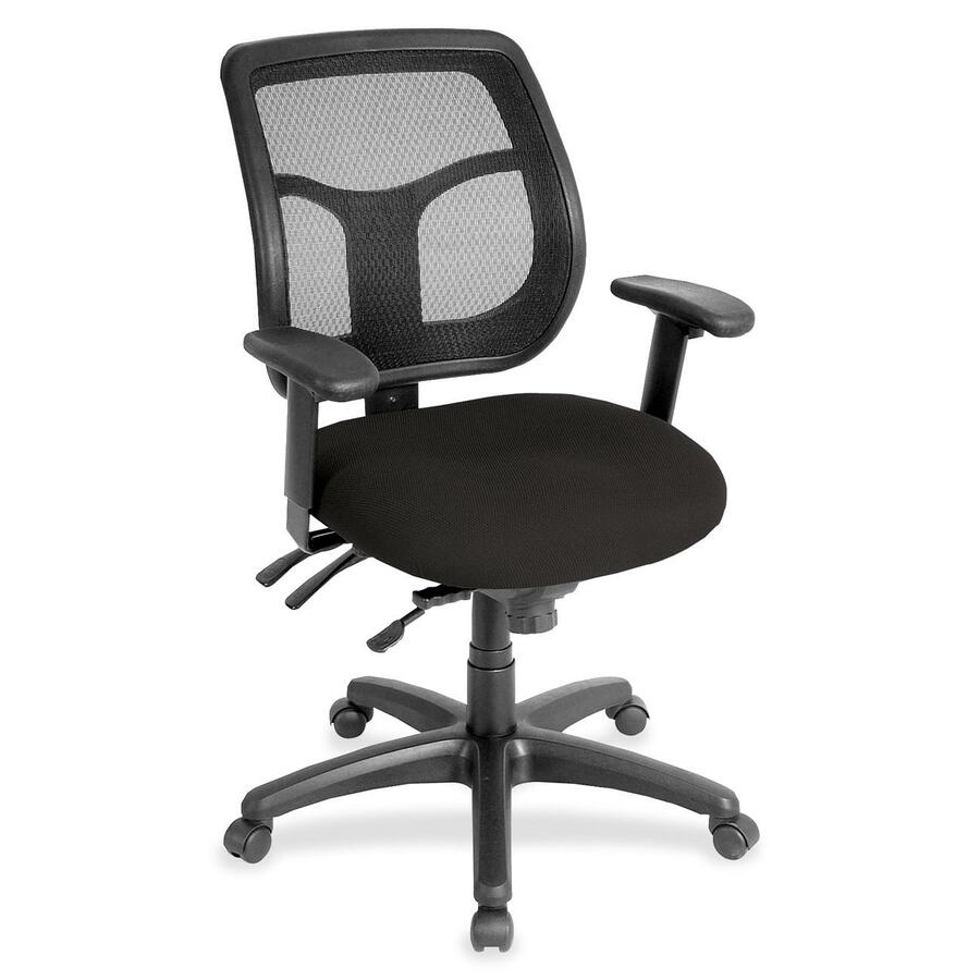 Eurotech Apollo Task Chair - Black Seat Color - Fabric Seat Material - 5-star Base - Perfection Black - 1 Each