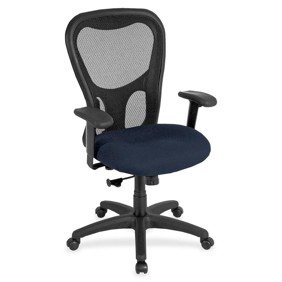 Eurotech Apollo Synchro High Back Chair - Cadet Seat Color - Fabric Seat Material - 5-star Base - Forte Cadet - 1 Each