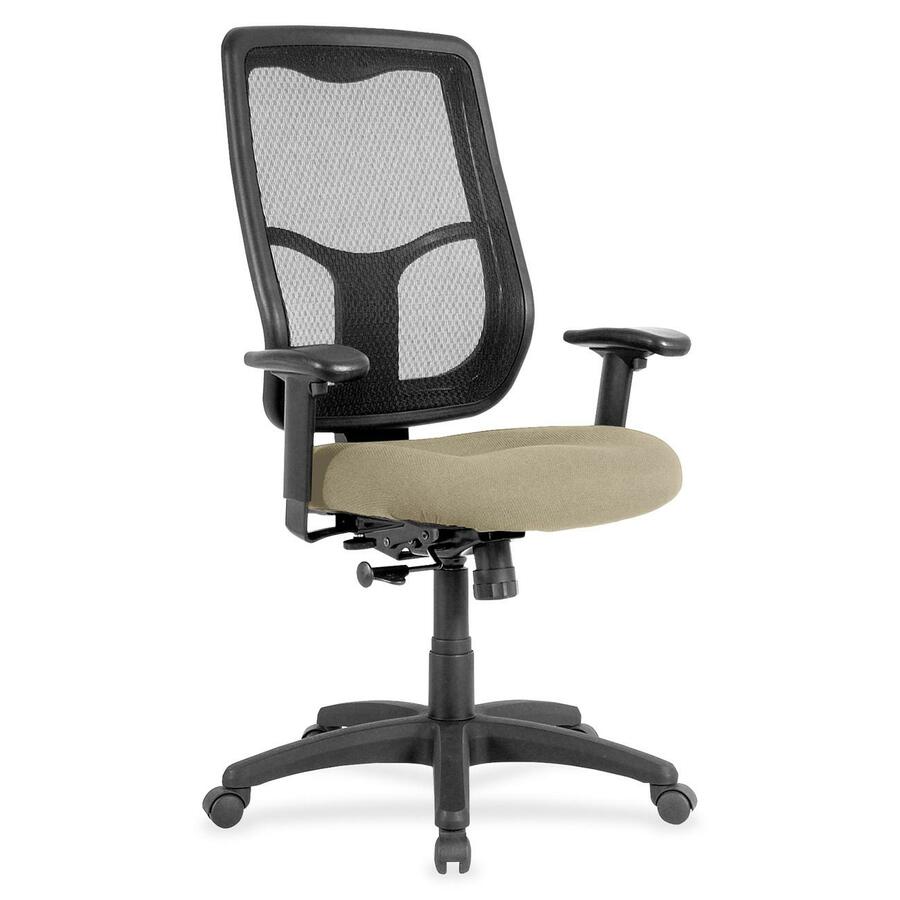 Eurotech Apollo High Back Synchro Task Chair - Pumice Seat Color - Fabric Seat Material - 5-star Base - Forte Pumice - 1 Each